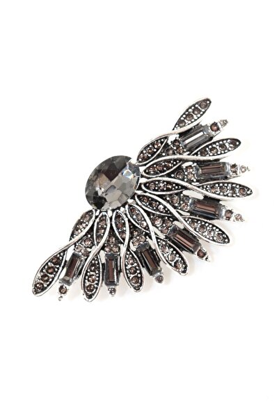 KEEBA Süpernova ışıltısı Dumanlı kuvars taşlı broş, lüks elmas kesim gümüş re...