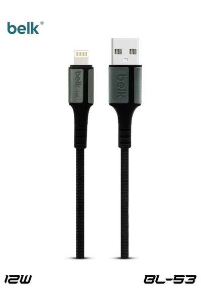 Belk كابل BL-53 USB-A إلى Lightning بقوة 12 واط (مضفر من النايلون)