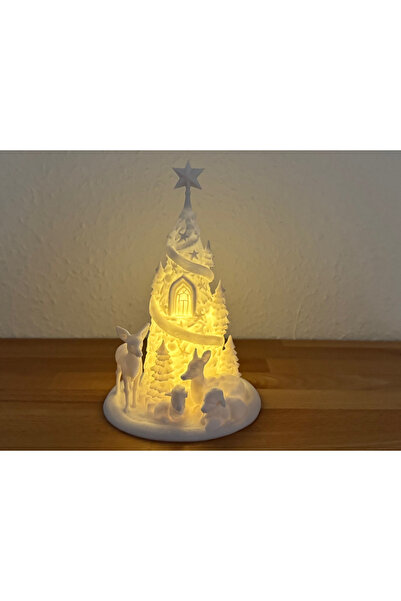 Mynivora Işıklı Yılbaşı Ağaç Dekoru | Orman Hayvan Figürlü LED Gece Lambası –...