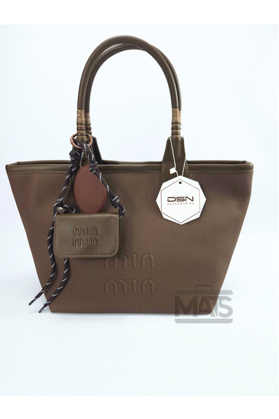 DSN Kanvas Kumaş Kahve Zeytin Yeşil El Ve Omuz Çantası