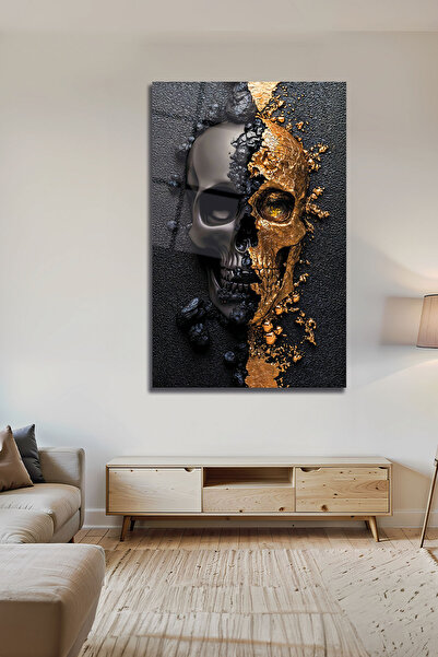 B&G Desing Tablou decorativ gotic de lux, cu craniu, din plexiglas, cu detali...