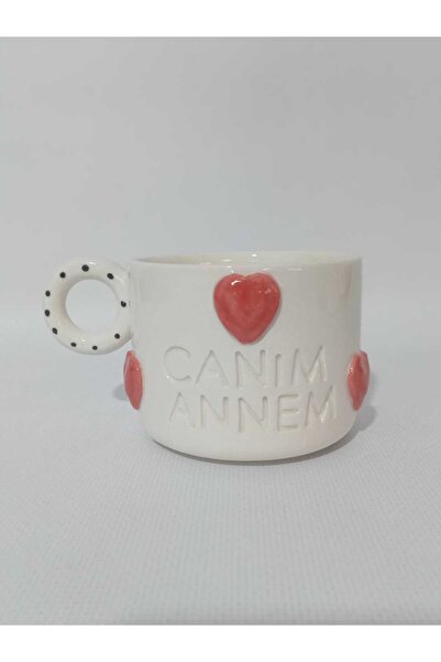Zümrüdüanka Seramik Handmade Ceramic Mug with My Dear Mother Written on It
