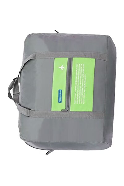 Generic Foldable travel bag, gray and green, 45x34x20 cm, lightweight, airplane design, for travel and trips