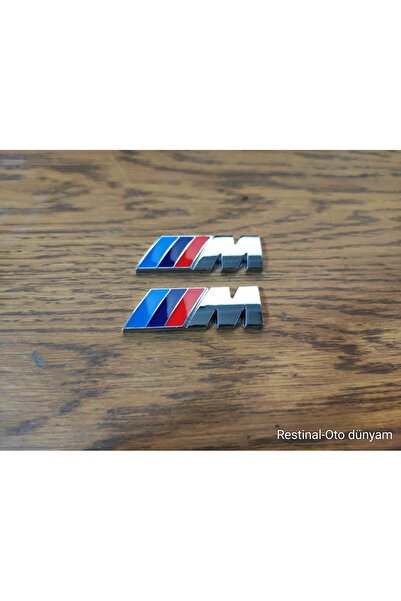 restinal BMW F20 F30 F10 G20 G30 Uyumlu M Amblem 5.5x2cm Çift Set Metal 3D Sp...
