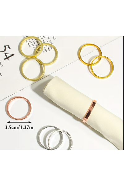 İsmet toka 12 Pieces - Elegant Metal Napkin Ring Ring Christmas -Metal Accessory