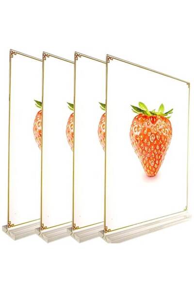 OEM Σετ 4 βάσεων για αφίσες Ashoaza A4, διαφανές ακρυλικό 2 mm, κάθετη βάση γ...