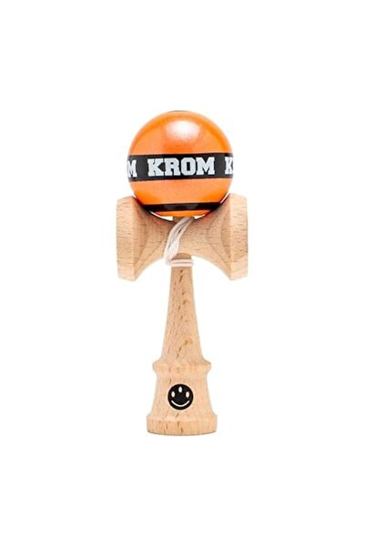 Krom Kendama MIKRO (Portocaliu) – Kendama Mini din Lemn de Fag, Dimensiune Buzunar