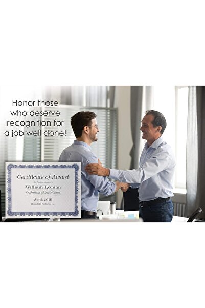 Generic Certificate Paper, Letter Size, Blue Border, 22x28 cm, 100 Sheets - Peter Office