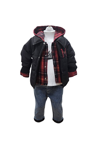 fantasialand Compleu jacheta baieti 4 piese, HTCB 112, culoare neagra