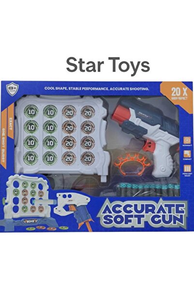 STAR TOYS مسدس فوم للأطفال مع لوحة أهداف وطلقات –