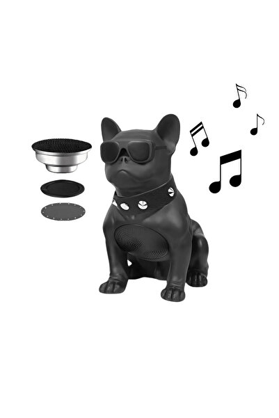 OferteTop Bulldog Black Portable Speaker with Bluetooth, FM Radio, USB and Integrated Microphone