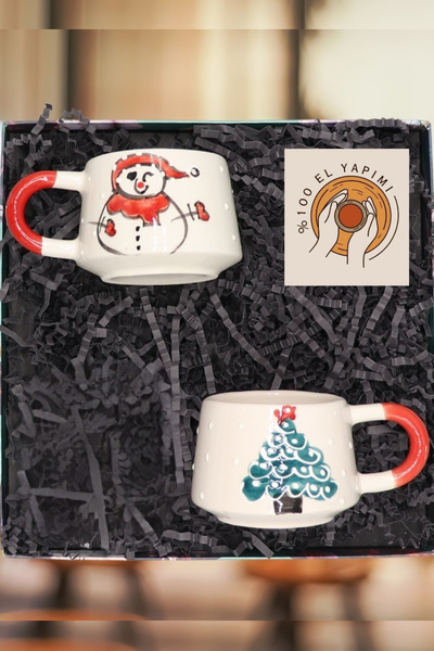 Janset كوب مصنوع يدويًا بتصميم العام الجديد مكون من قطعتين