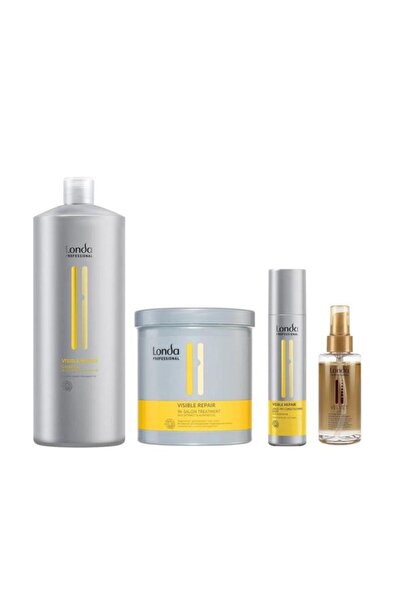 Londa Professional Visible Repair Set: Shampoo 1000ml, Treatment Mask 750ml, Conditioner 250ml, Arga