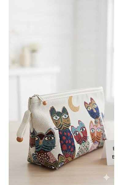 MOONSAND Tapetic Anatolian, Cat Themed Handbag (with Zipper) Two Sides with C...