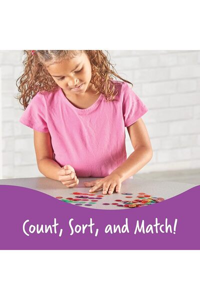Learning Resources Transparent Counting Chips, Assorted Colors, Pack of 250, Ages 5+