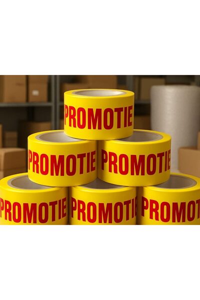 OEM Pack of 6 Rolls Yellow Silent Adhesive Tape Printed 'PROMOTIE'
