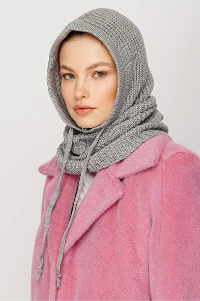ALLURİNG Gray Winter Knitwear Headgear Made of Breathable Fabrics.