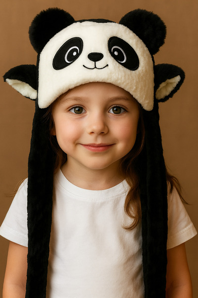 mrcans Plush Panda Hat with Moving Ears Earflap Beanie