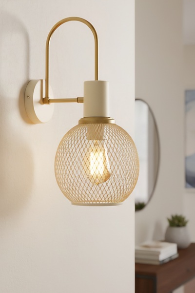 Retrolamp RTA114-108 Krem Kafesli Aplik Salon Mutfak Hol Cafe Restorant Aplik Aydınlatma