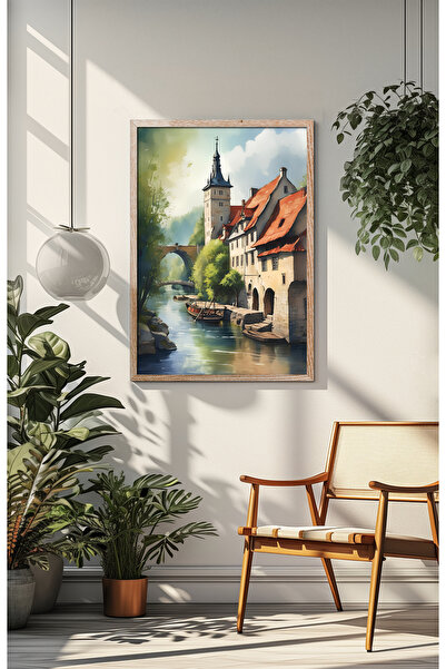 alphobitasarım Oraș european cu aspect de pictură în acuarelă - Pictură decor...