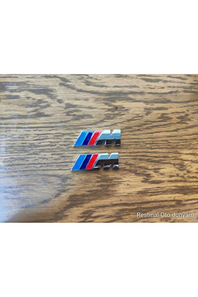 restinal BMW E46 F ve G Serisi M logo Metal 5.5x2cm Çift Set 3D Spor Görünüm ...