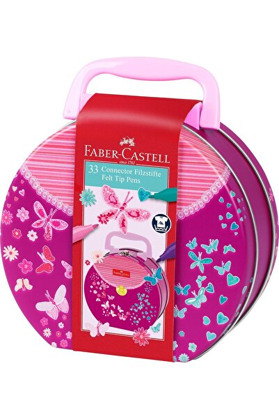 Generic Faber-Castell 33-Piece Soft Fiber Tip Coloring Pens in Football Design Handbag - Multicolor