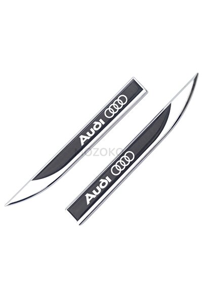 MOZOKO Yüksek Kaliteli Audi Logolu 3d Metal Krom Çamurluk Üstü Yan Amblem Set...