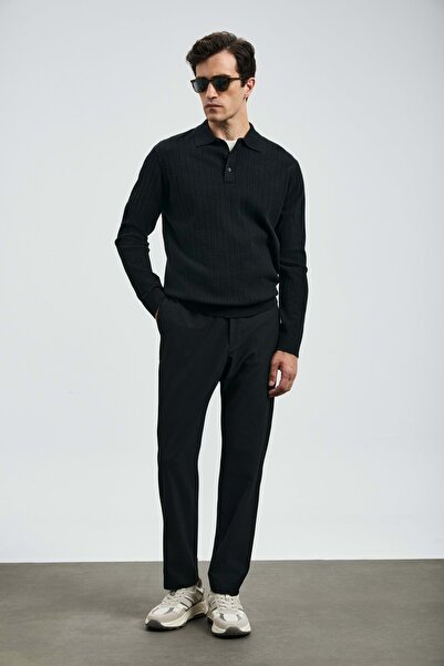 Lufian 112190330 Sterno Smart Men's Chino Pants Slim Fit Men's Pants Black