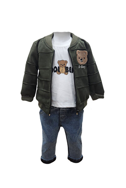 fantasialand Compleu jacheta baieti 3 piese, HTCB 112, culoare verde