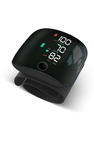 7LIFE Wrist Blood Pressure Monitor, Large LCD, 90-Record Memory, Portable, Black, 7x8x4cm