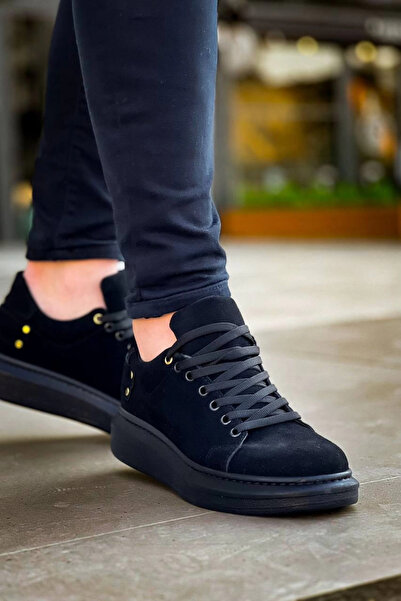 ZENGEZUR MALL Drnds Kb047 Kuback Charcoal Suede Casual Men's Shoes Black (220427) (Size: 44)