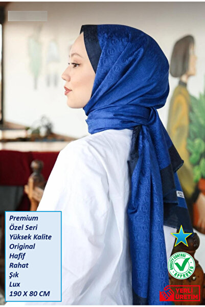 Hint İpek Premium Lux Original Monogram Shawl (Silk Voile, High Quality, Lightweight, Casual, Stylish, Testure Clothing)