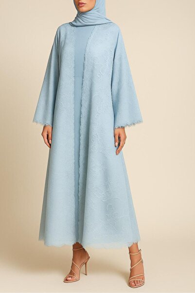 MayaCloset Luxury Arabic Sheer Dantel Abaya & Kimono & Ferace