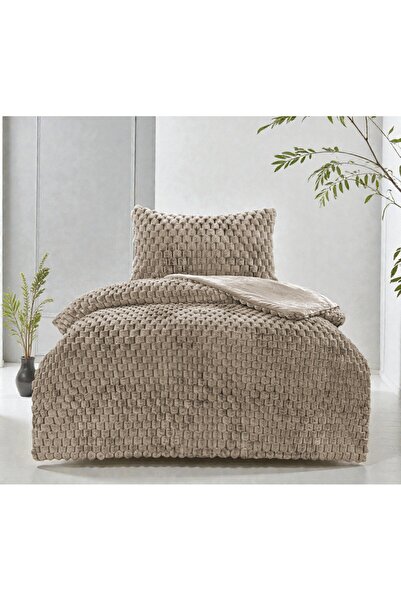 Nest Touch Luvy Comforter Yorgan Seti Sherpa Tavşan Tüyü Uyku Seti Tek Kişilik