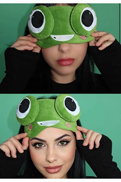 Genel Markalar Yeşil renk kurbağa figürlü uyku bandı