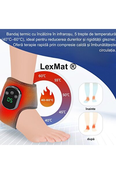 LexMat Ankle Massager with Heating – Ankle Massage Device, Vibration Therapy and