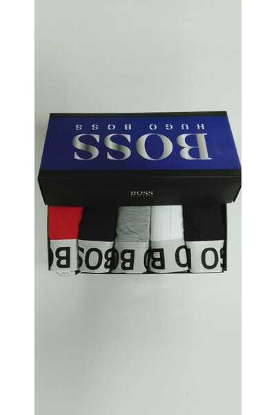 BOSS Men's boxer set-elastic band logo-5 pcs-multicolor