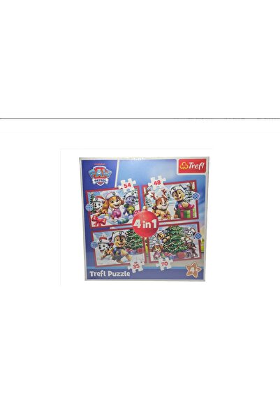 Trefl Paw Patrol Christmas Puzzle, 207 pieces, 4 in 1, 28x28 cm packaging, Unisex, educational game