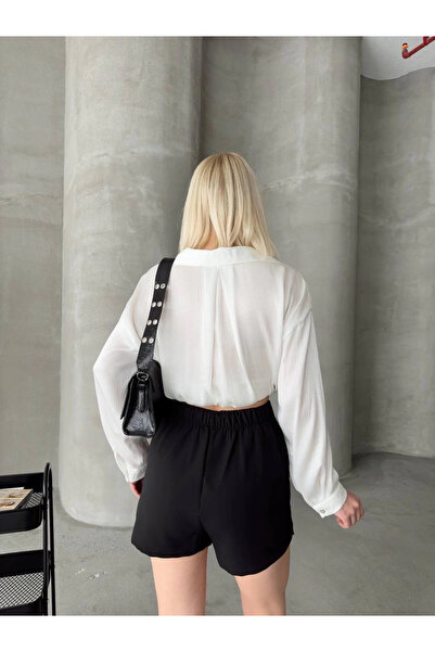 ZENGEZUR MALL Drnds One-Slit Shorts Skirt Black (221945) (Size: m)