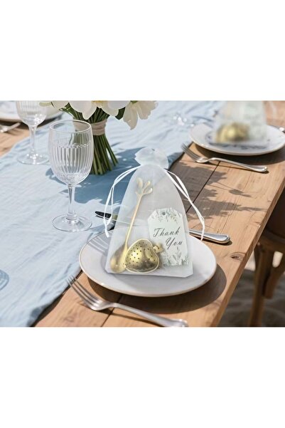 Bumelo 1 قطعة من مصفاة الشاي الأخضر مع حقيبة مزينة بشرابة وبطاقة شكر أنيقة