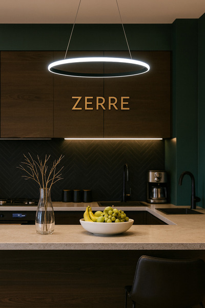 ZERRE Shop BELLA Siyah Tekli Yeni Ultra Süper Beyaz Ledli Avize