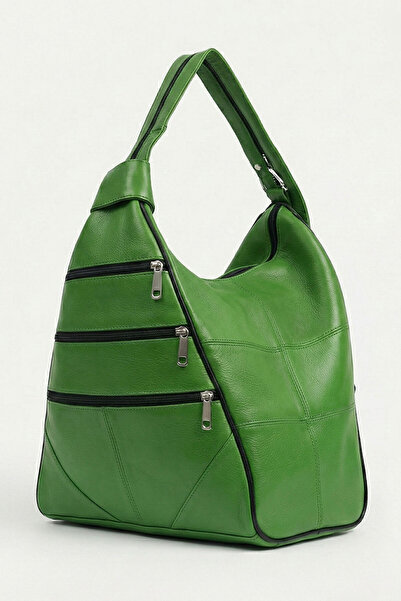 Lederax Rucsac cu mai multe compartimente din piele naturală și geantă de umăr LD52