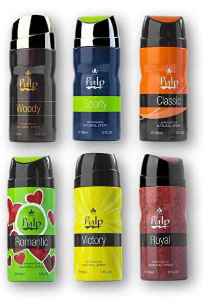 pulp بخاخ من لب فابوريساتور، 6 عطور مختلفة، 150 مل لكل عبوة من 6 قطع