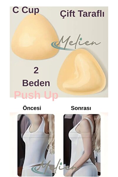 Melien Çift Taraflı Silikon Yapışkanlı Elbise Abiye Gelinlik Mayo Göğüs Kaldırıcı Duble Push Up Sütyen Pedi