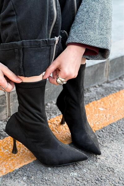 I Love Shoes Osenia Women's Heeled Stretch Boots Black Suede