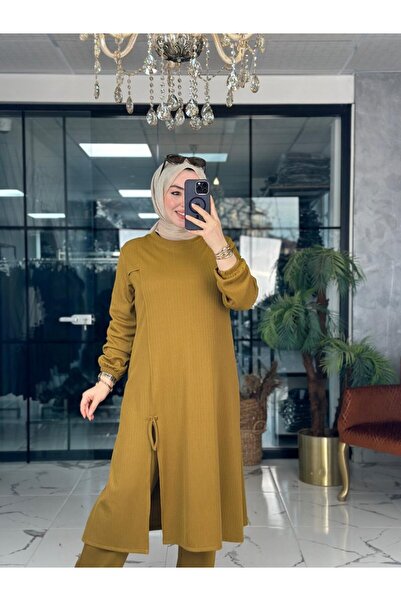 Zümra Tesettür Moda Nil Takım Hardal Sarısı