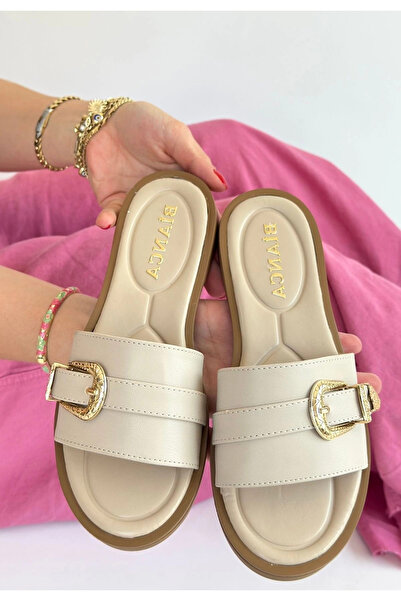 ZENGEZUR MALL Drnds Orja Beige Skin Slippers (221632) (Size: 38)