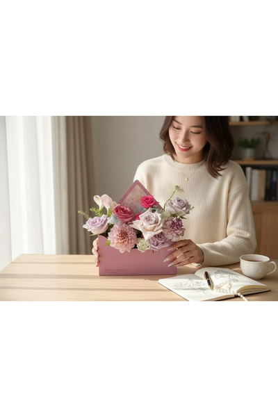 Haneliya Zarf Formlu Çiçek Kutusu – Aranjman Kutusu (Askısız - 1 Adet)