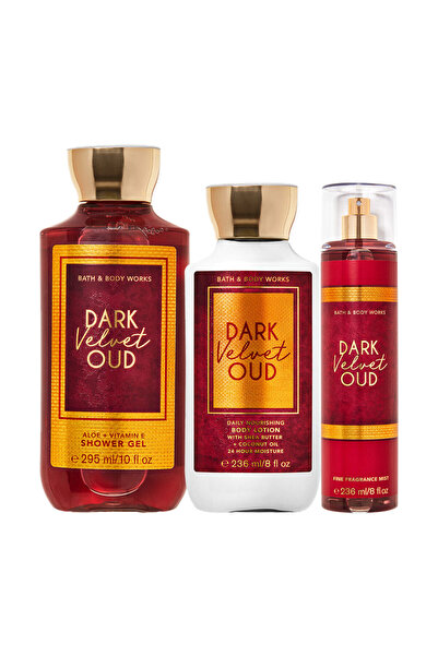 Bath & Body Works Dark Velvet Oud Shower Gel, Body Lotion & Mist 3 pcs 767 ml