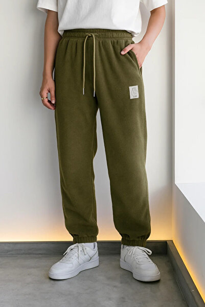 COMBİNE MİCHAİL Men's Elastic Waist Loose Khaki Sweatpants
